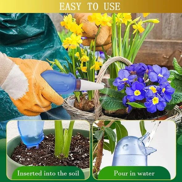 (🔥Last Day Promotion-SAVE 50% OFF) Self Watering Spike Planter Drip Watering Bird (Set Of 4 Pcs)-BUY 2 SETS FREE SHIPPING