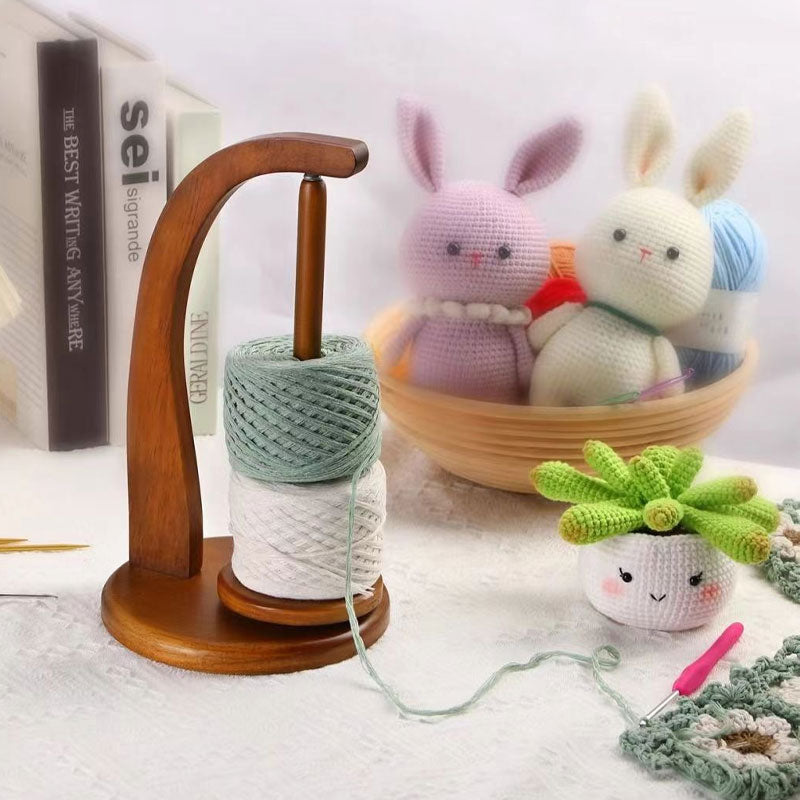 🎅2024 Christmas Promos🔥Magnetic Wooden Yarn Holder with 360 Degree Rotation