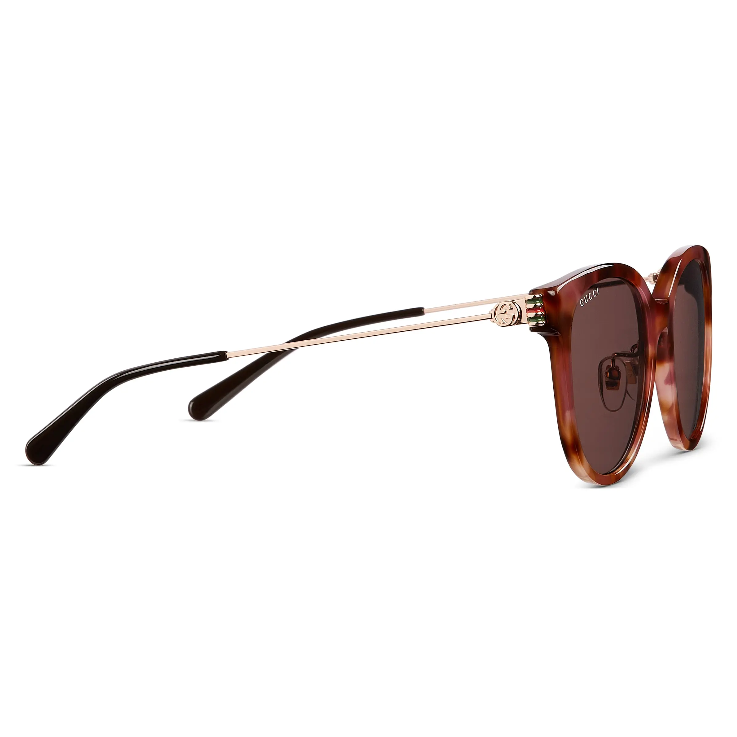 Gucci low bridge fitted round frame sunglasses