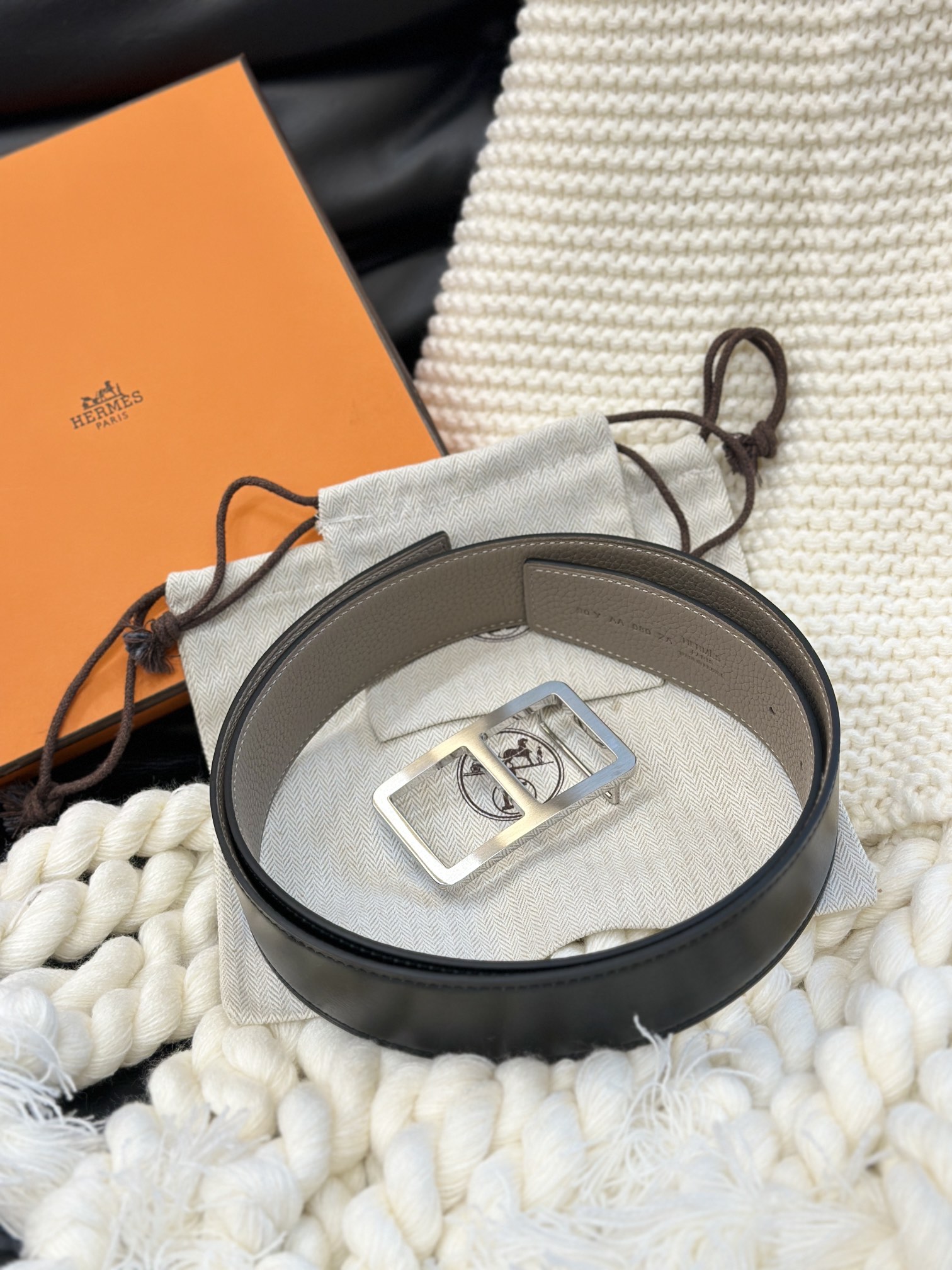 Hermès Men's Double-Faced Cowhide Belt