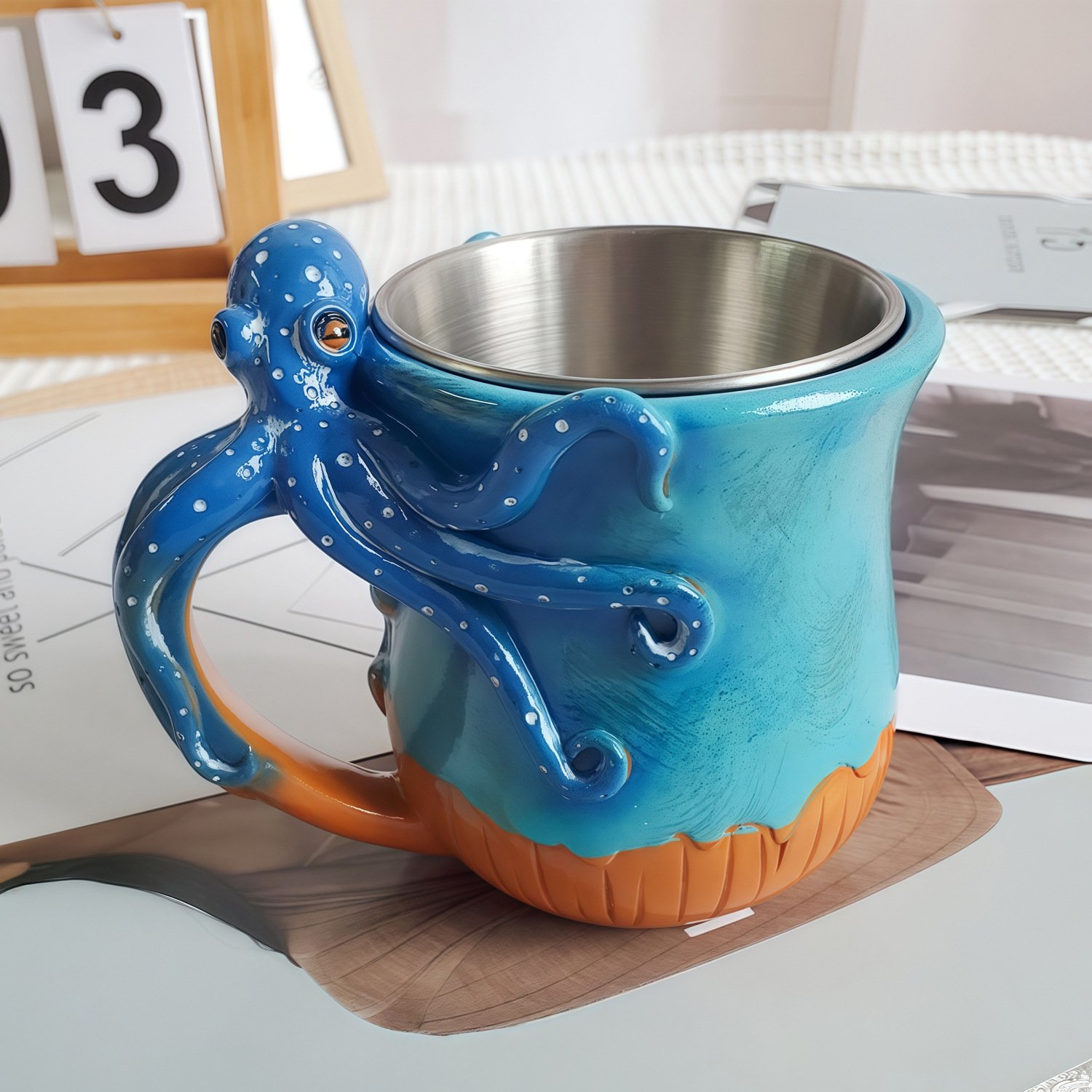 Bestselling Handmade Octopus Mug - Resin Craft Ornament, Creative Design