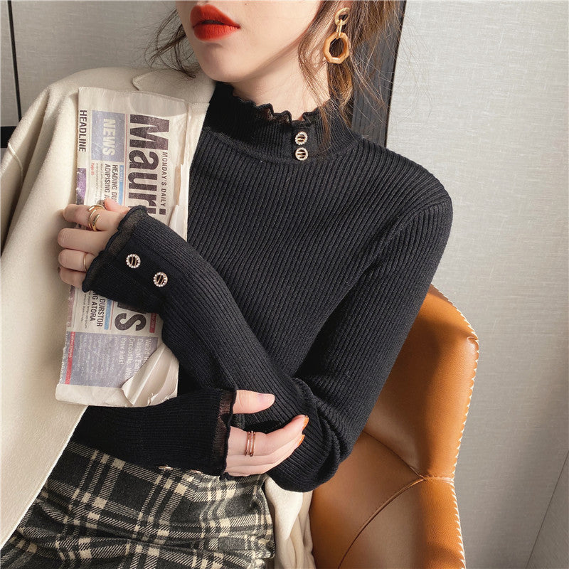 Versatile Knitted Undercoat for Women with Fashionable Personality