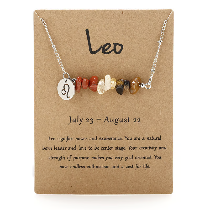 Last Day 50%OFF- Handmade Natural Stone Zodiac Sign Necklace