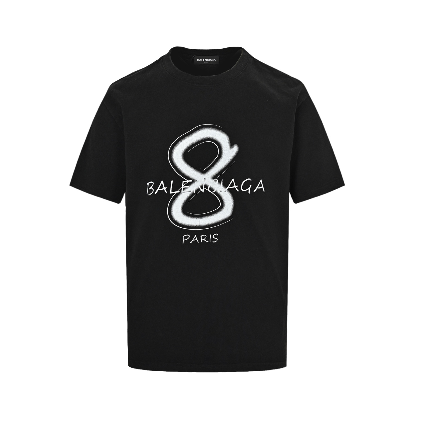 Balenciaga 25ss washed 8-letter printed short sleeves