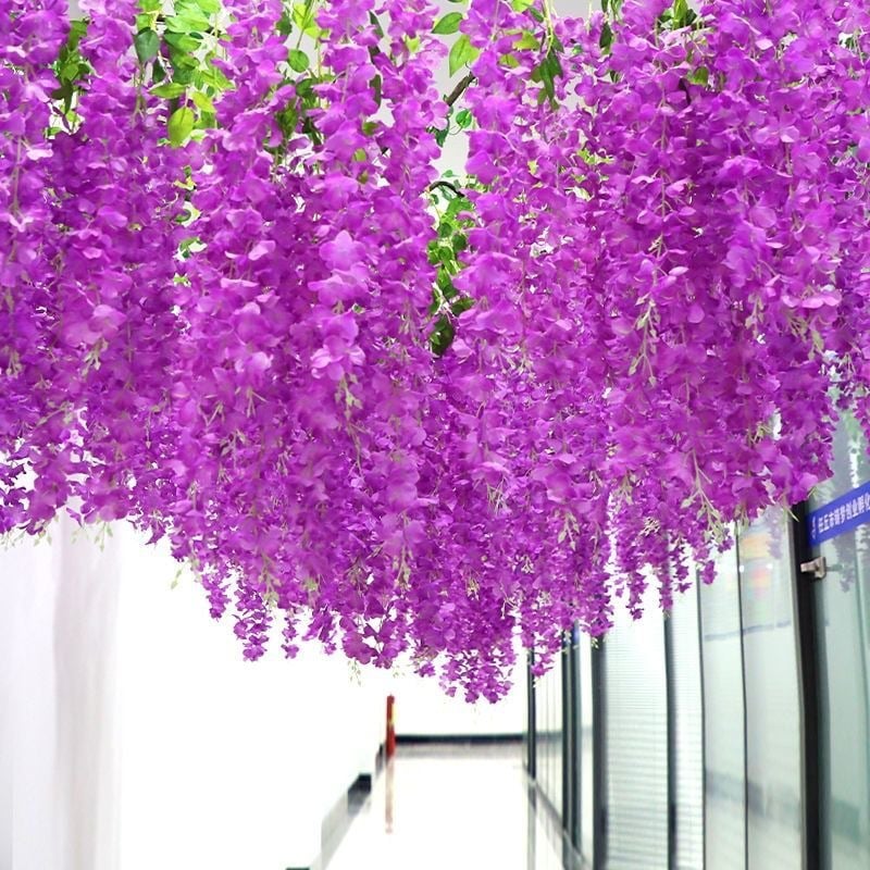 💐 12 Pack/Set Wisteria Flower Vines Garland, 3.75 Feet Artificial Flower Strings