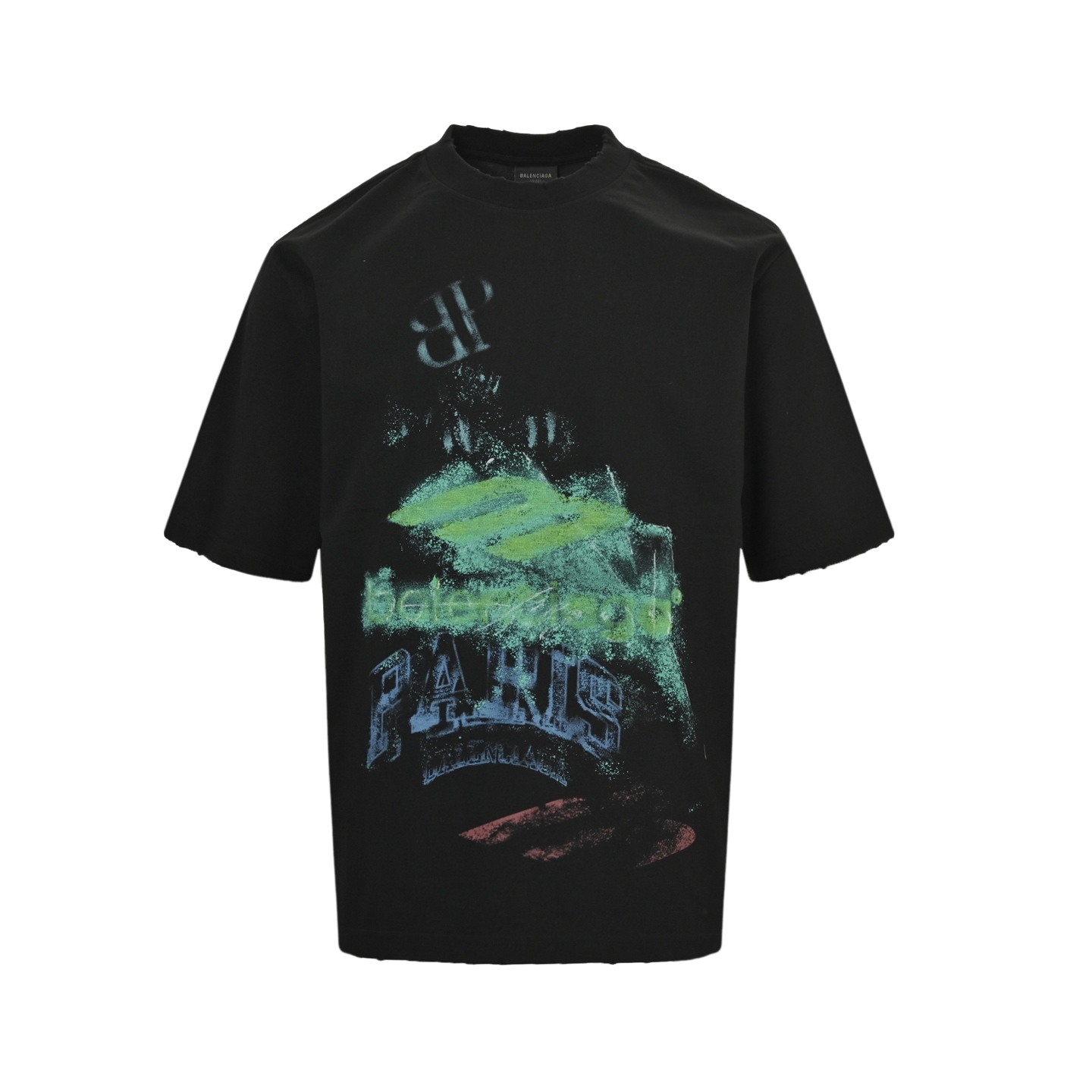 Balenciaga 25ss double B blurred graffiti short sleeve