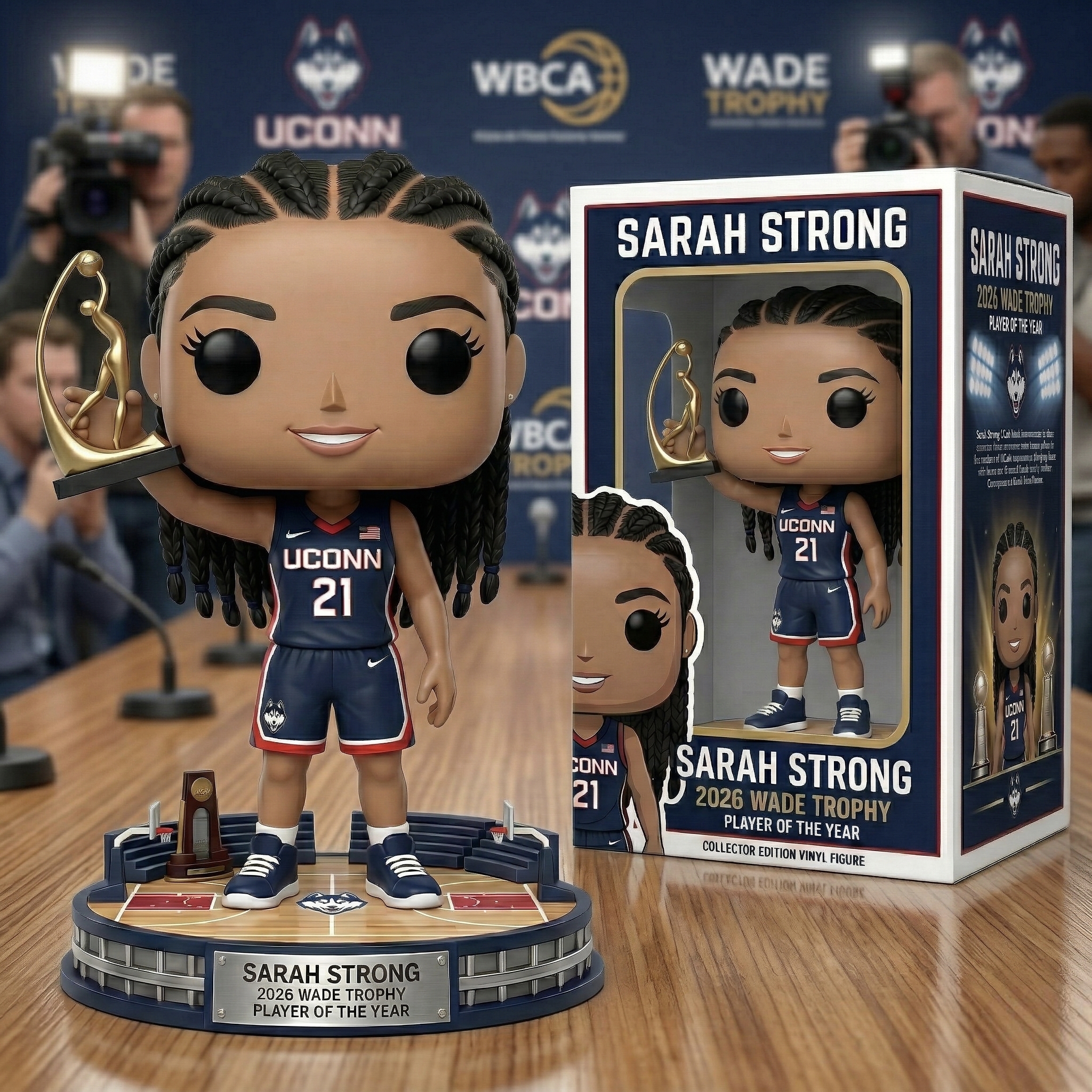 🏀 Sarah Strong UConn Huskies 2026 Wade Trophy Pop Figure