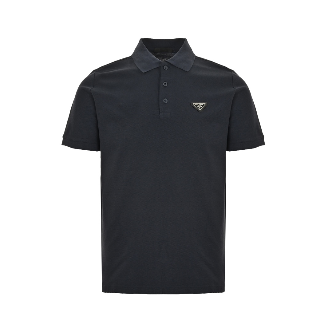 Prada 24ss hem logo triangle logo Polo short sleeve