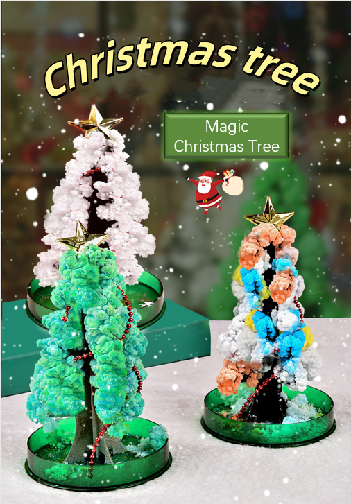 Science experiment Christmas tree magical watering grow Creative magic Crystal tree diy handmade toy paper tree blossom