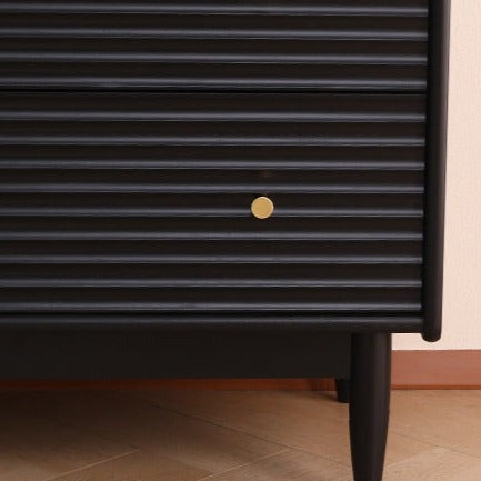 ISABEL TOKYO Japanese Scandinavian Buffet Glass Display Sideboard Nordic Cabinet ( Walnut Black Grey White )