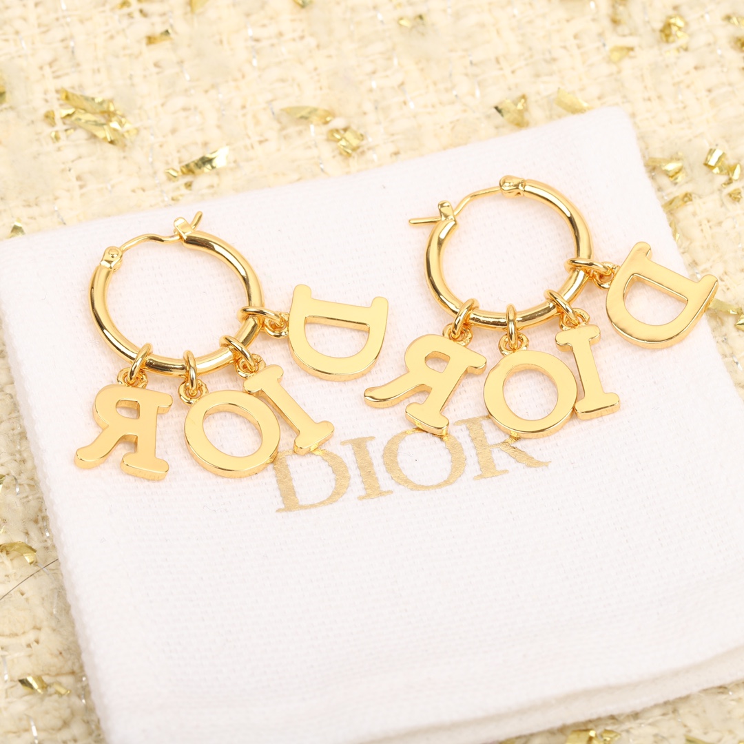 Dior Alphabet Pendant Earrings