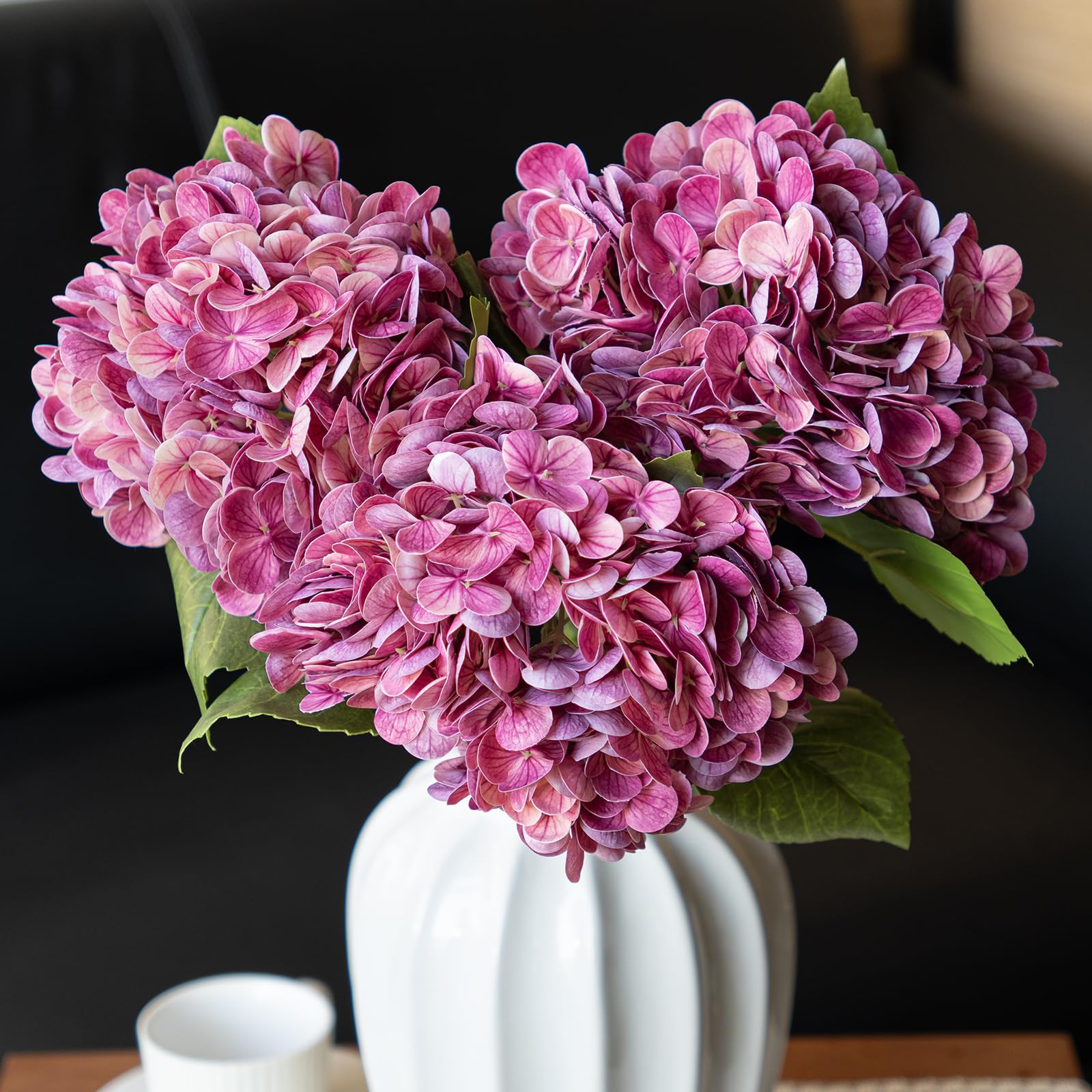 22 inch Lifelike Artificial Hydrangeas - UV resistant, Waterproof，Windproof