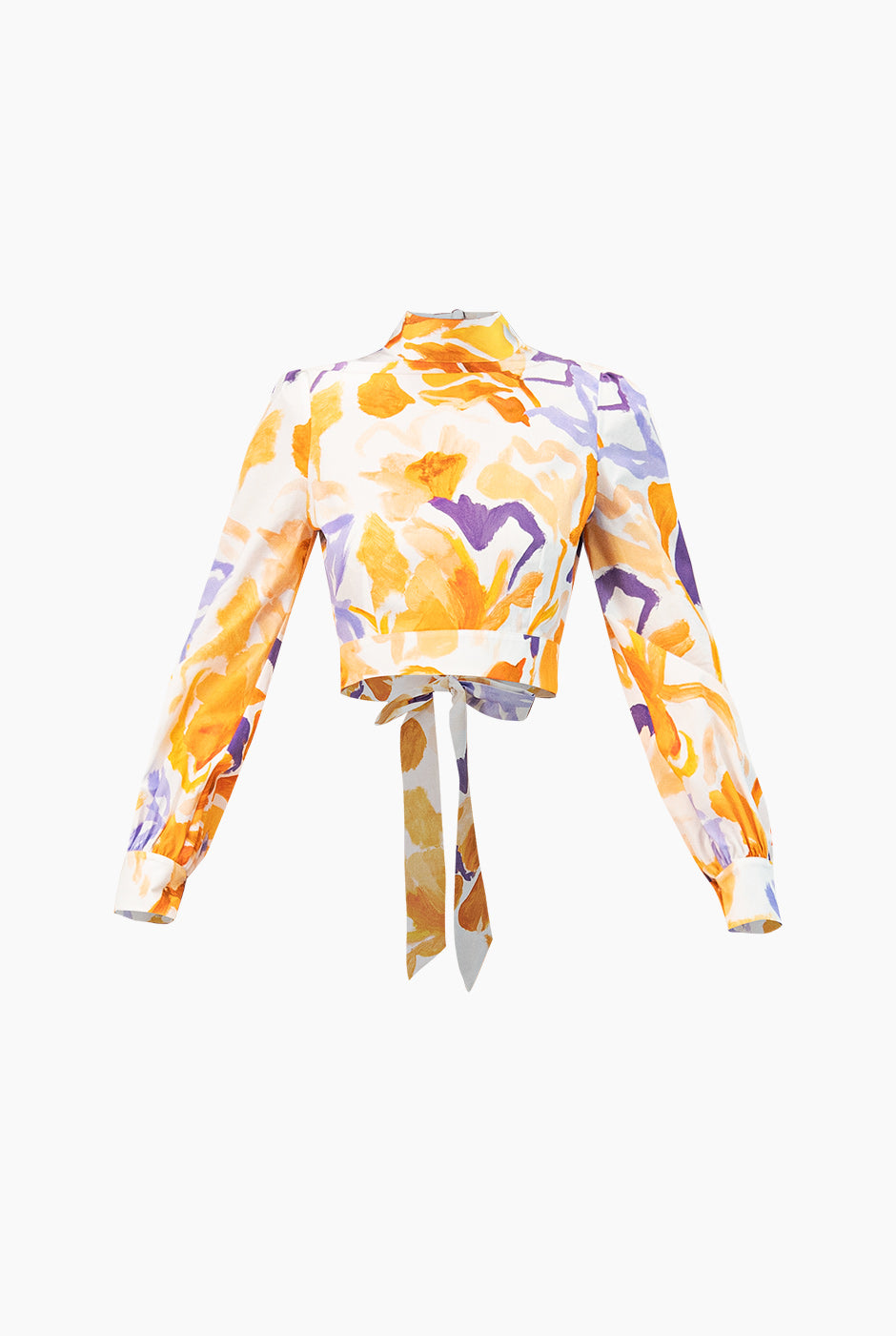 Blusa estampada con amarre