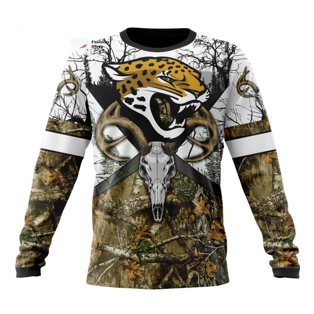 JACKSONVILLE JAGUARS DEER SKULL AND FOREST 3D HOODIE