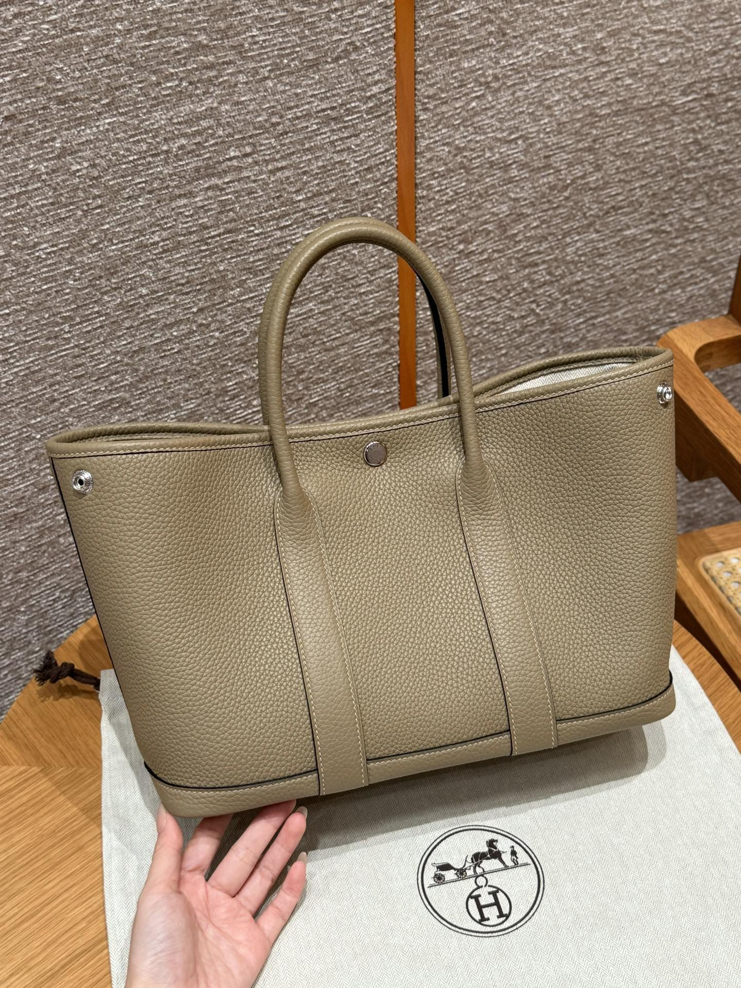 Hermes Garden party 30cm 8QBeige Marfa handbag (handmade to order)