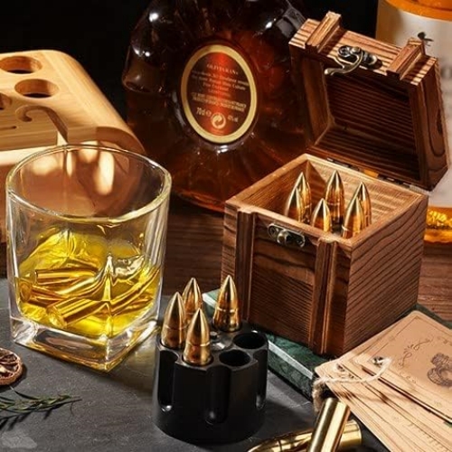 Father's Day Promotion 60% OFF 🥃 Reusable Bullet Whiskey Chilling Stones - Stainless Steel Chilling Rocks