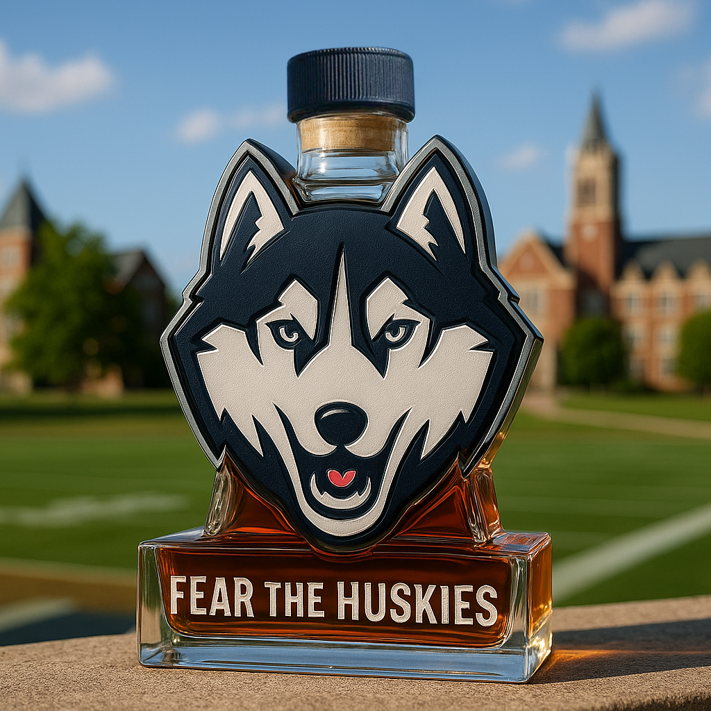 UConn Huskies Whiskey Bottle