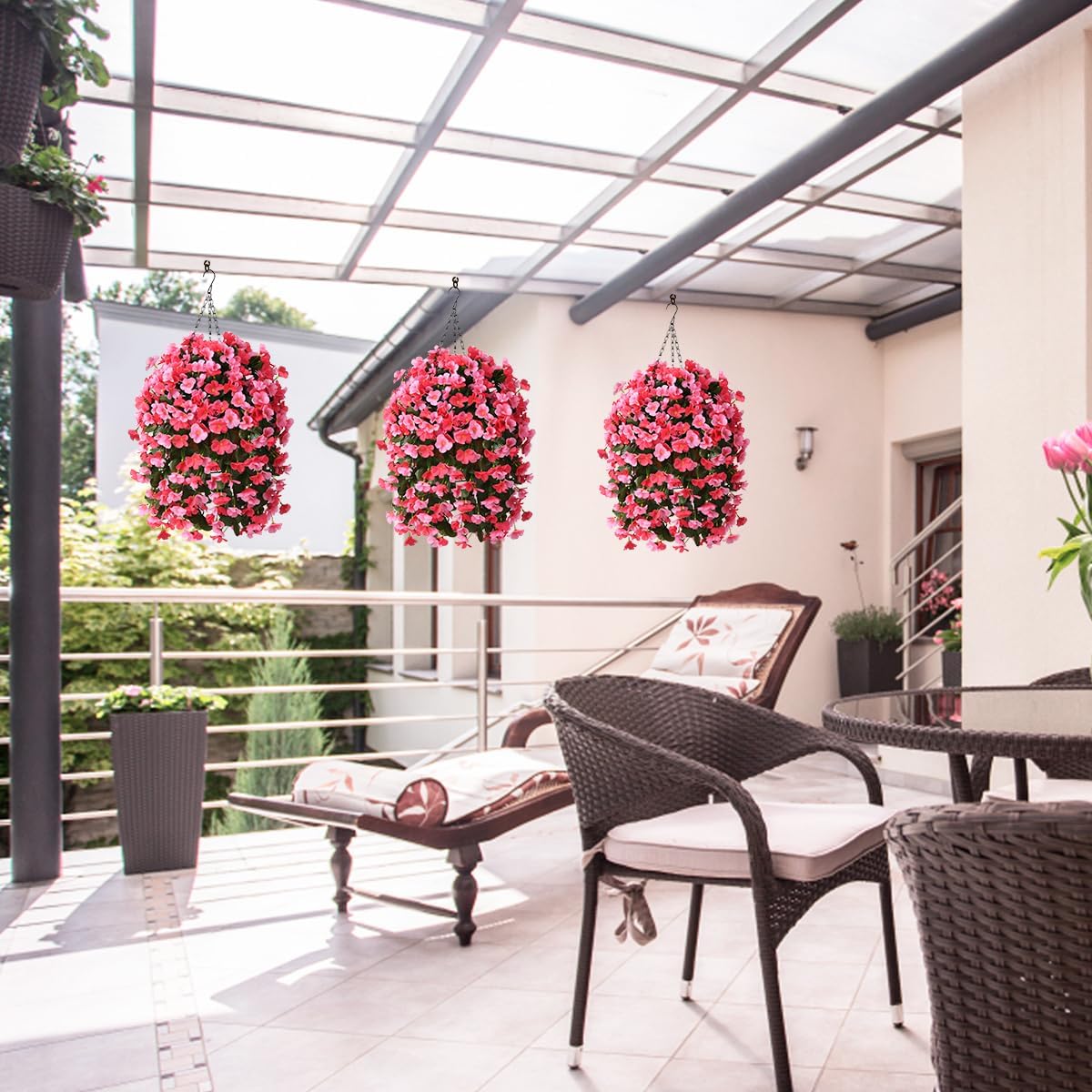 Artificial Hanging Flowers Basket