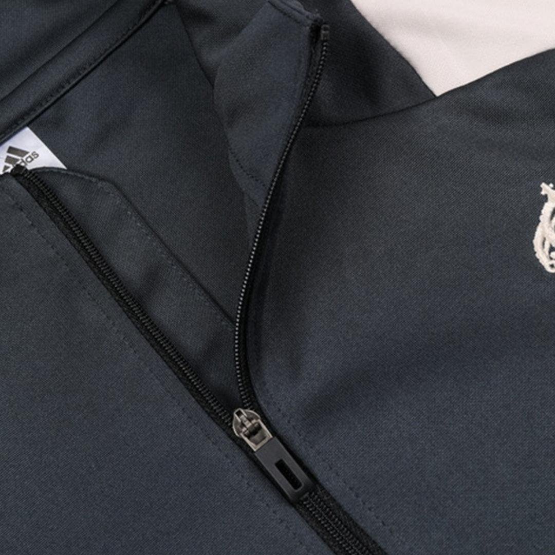 Men's Real Madrid Zipper Sweatshirt Set (Top+Pants) 2024/25