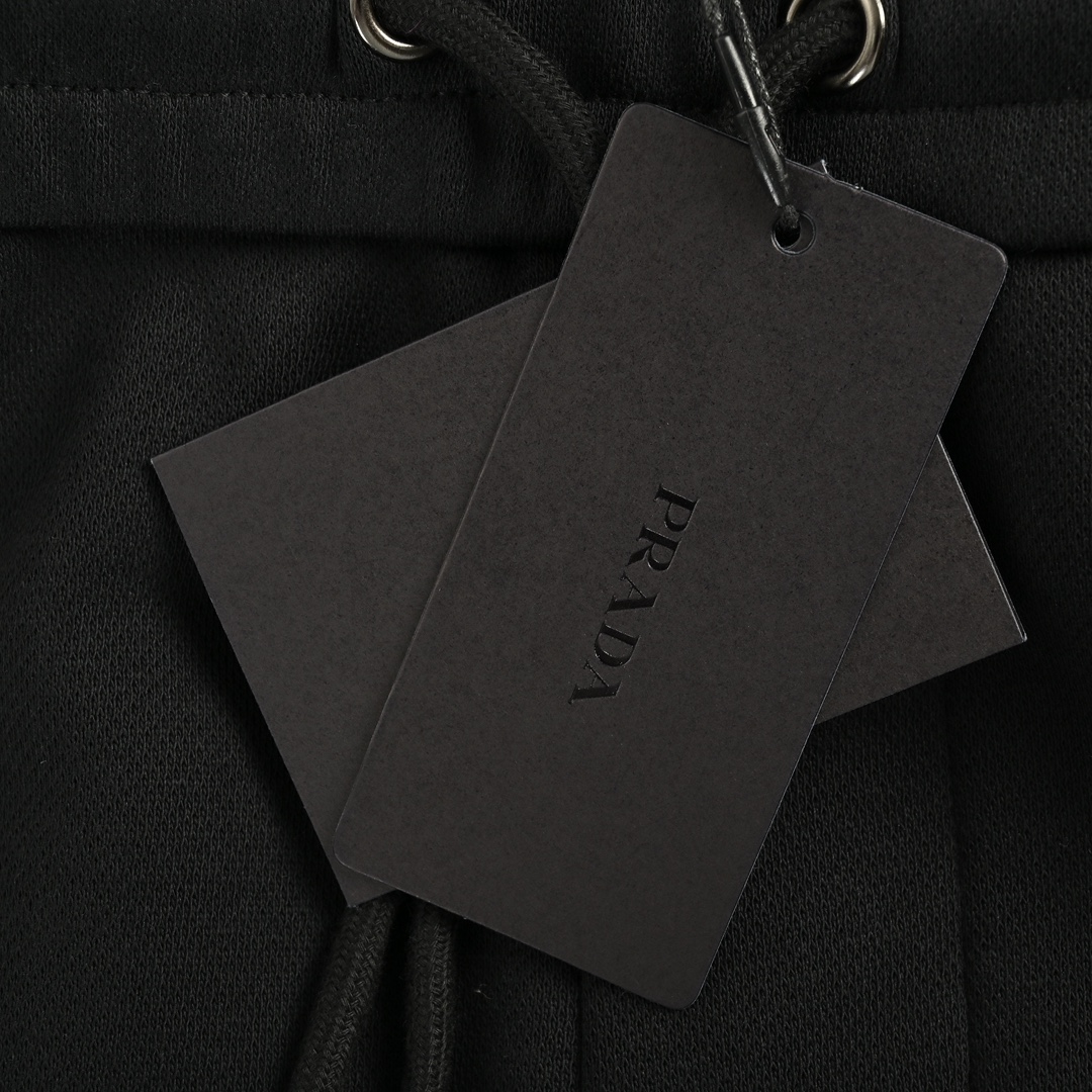 Prada 24Fw classic embroidered logo nylon pocket triangle label plus fleece trousers