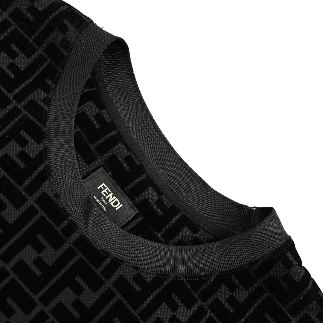 Fendi 23ss FF full print flocked short sleeves