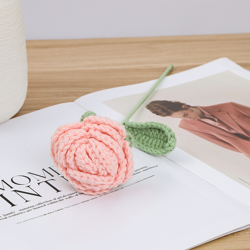 🔥Last Day 50% Off🔥Handmade Knitted Rose,Artficial rose faux flowers,Gift For Her,Present Accessories🌹