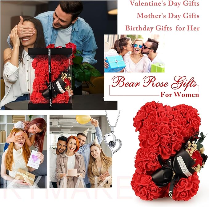 Valentine's Day Rose Bear Gift🐻🌹(For Your Favorite Woman)