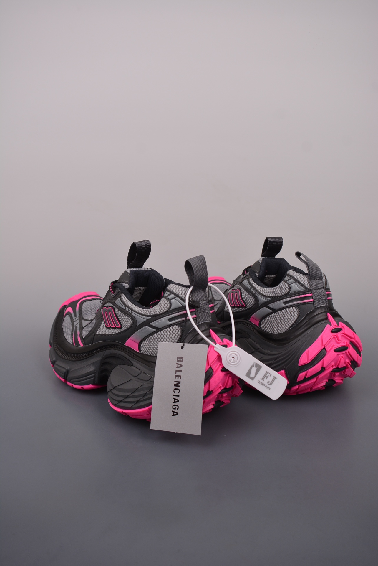BALENCIAGA Cargo Sneaker 10XL Black and Pink Distressed