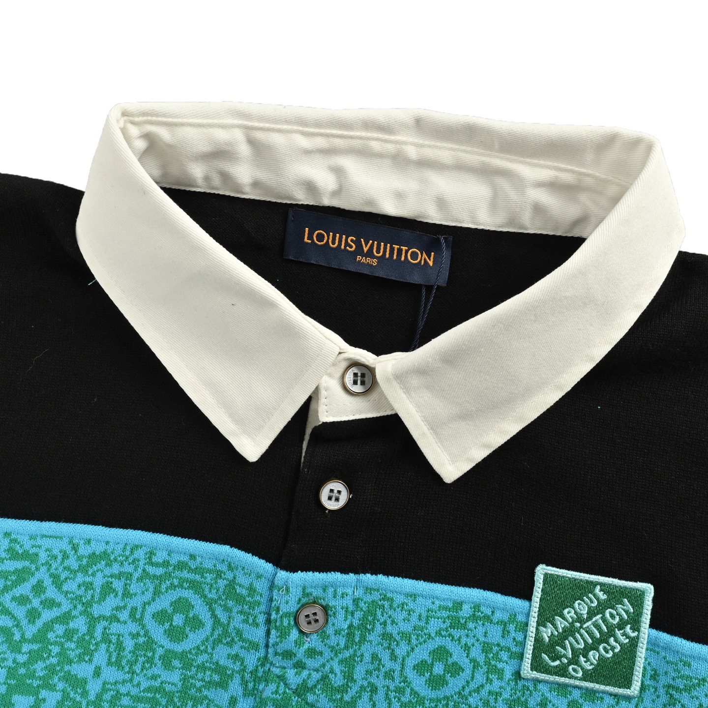 Louis Vuitton 25ss Snake Series Green Splicing Knitted Polo Short Sleeve