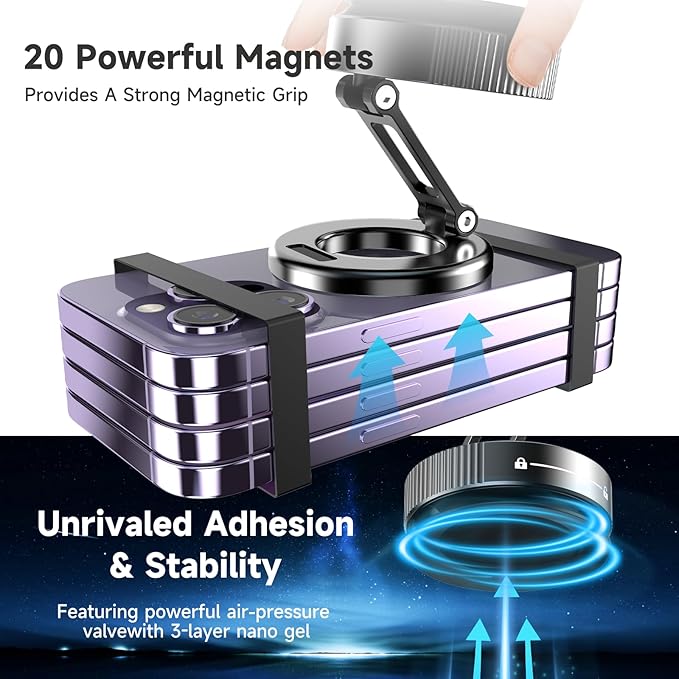 🔥🔥2025 Hot Sale📱📱360° Adjustable Magnetic Vacuum Suction Cup Phone Holder