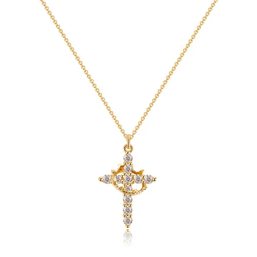 🎃Early Halloween Sale👻 Diamond Cross Necklaces With Rotated crown-BUY 2 Get 10% OFF & Free Shipping