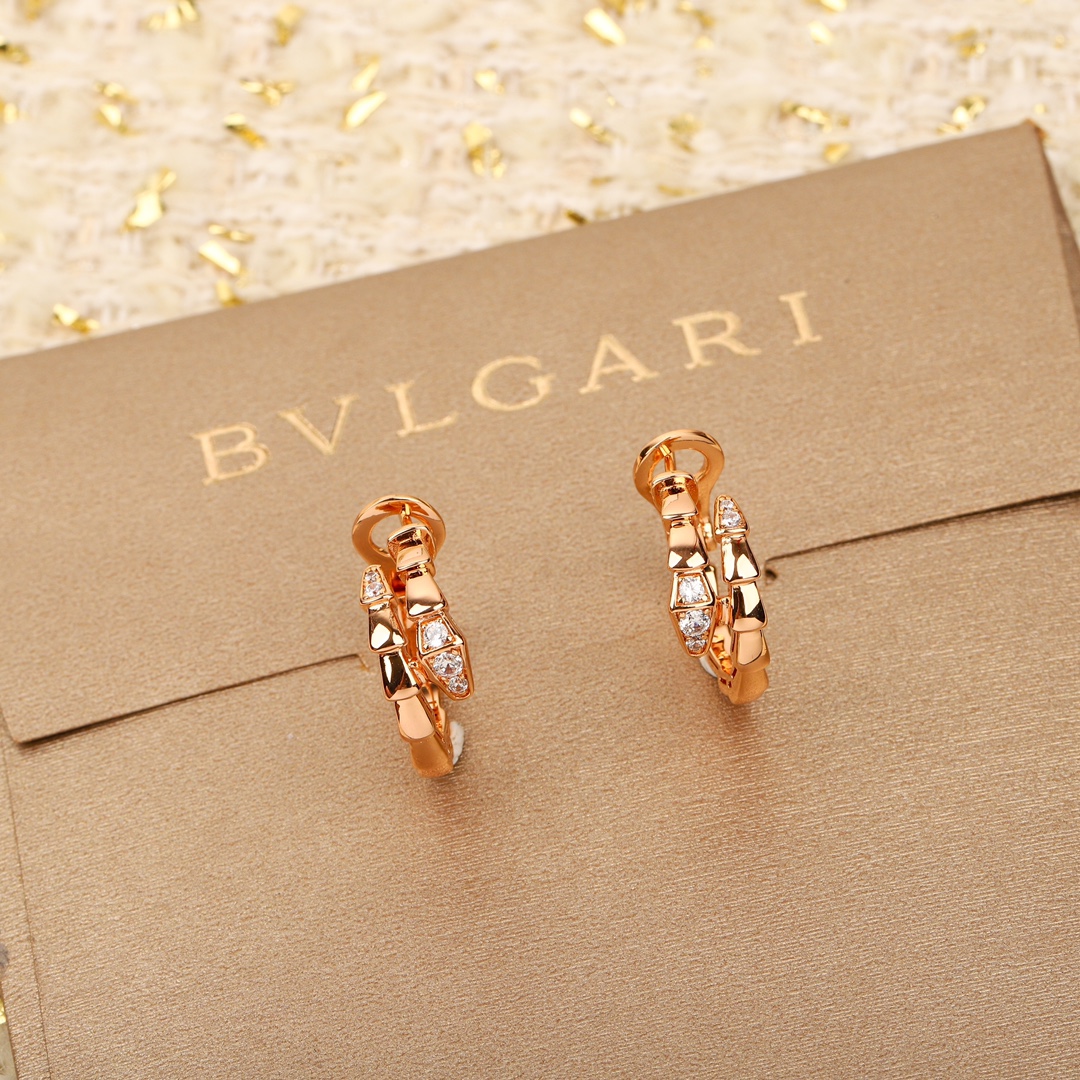 Bulgari snake-shaped diamond earrings