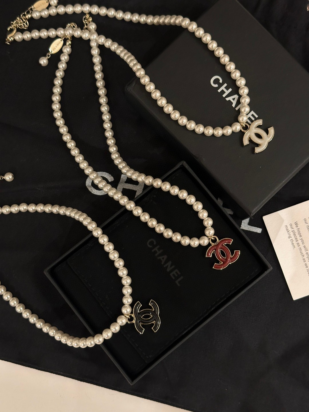 Chanel pearl double c necklace