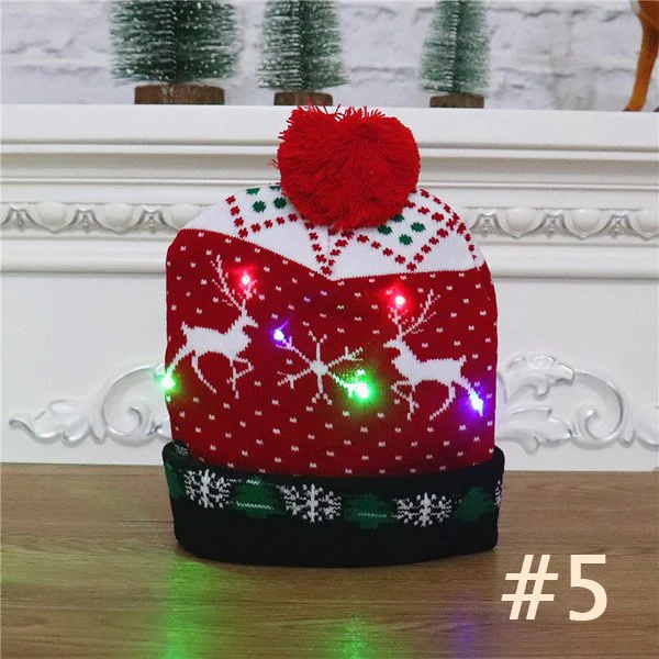 (🔥Early Christmas Sale- SAVE 48% OFF) Christmas Theme LED Beanies--BUY 4 FREE SHIPPING