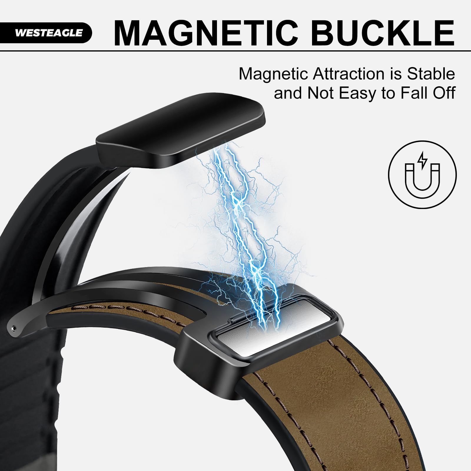 Magnetic Leather Bands Compatible with Apple Watch