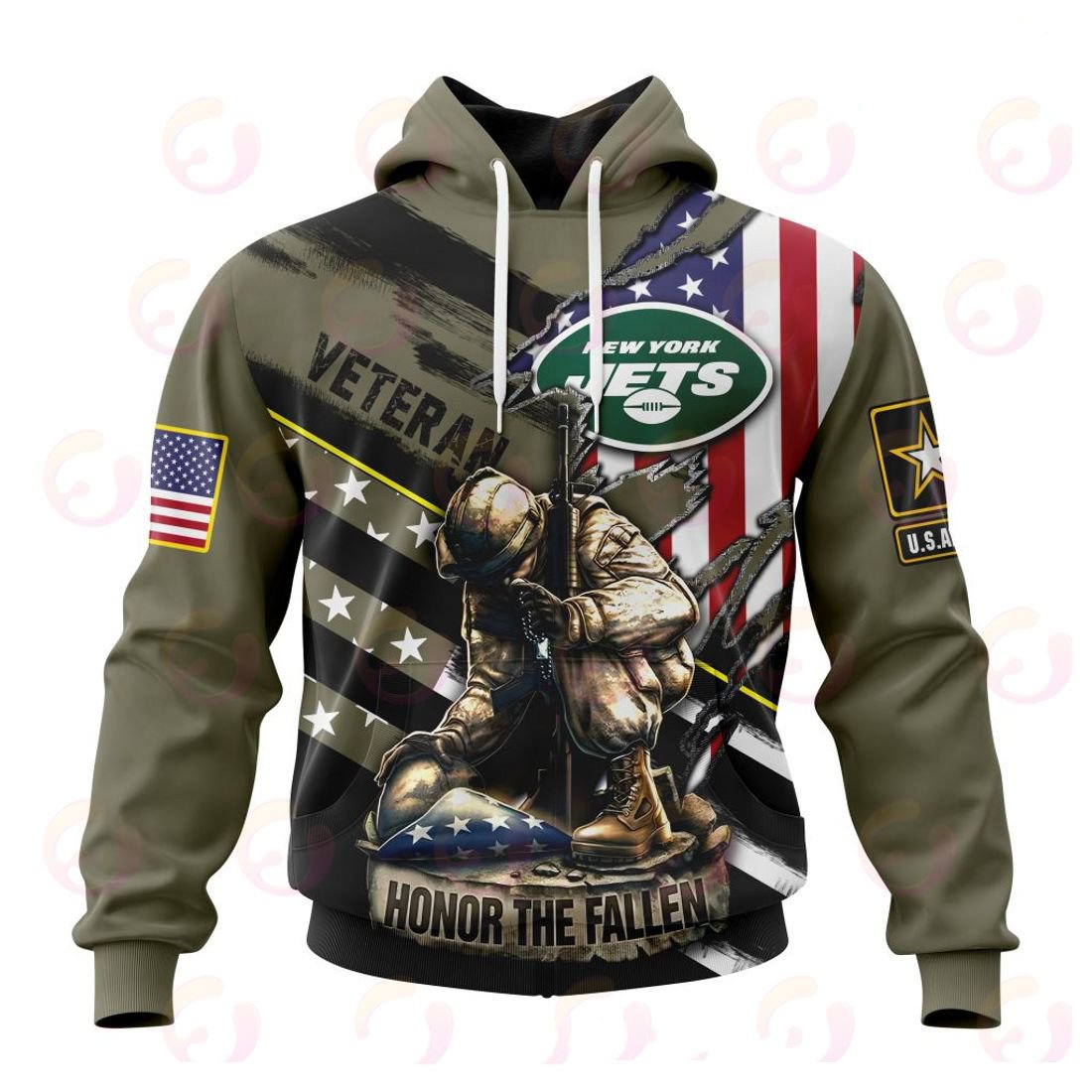 NEW YORK JETS 3D HOODIE VETERANS