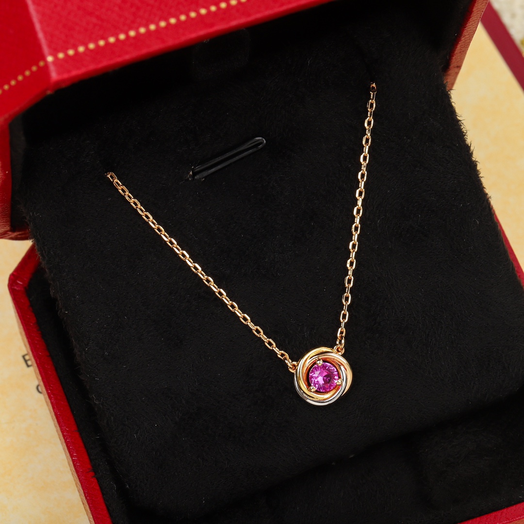 Cartier tricolor diamond necklace