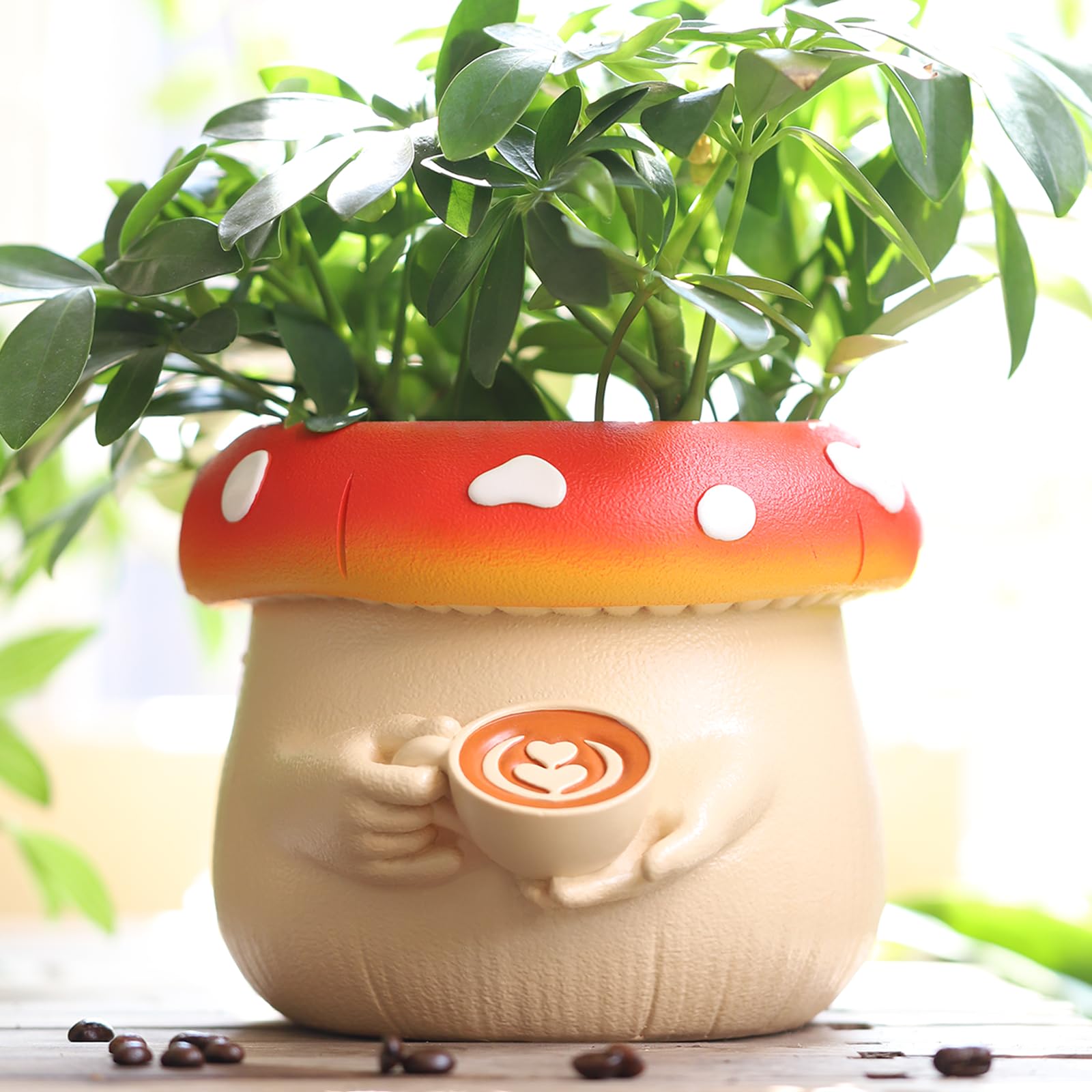 ❤️Mother's Day Sale 60% OFF❤️Cute Funny Handmade Coffee Mushroom Planter📦Free Shipping For a Limited Time