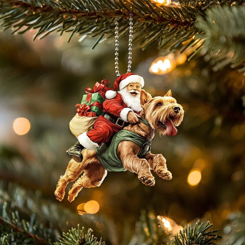 Santa and Animal Ornament
