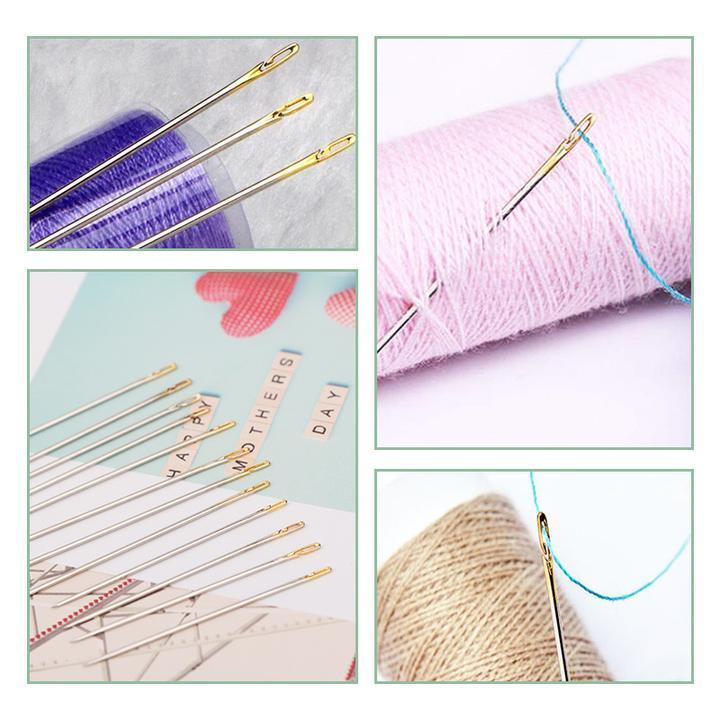 (🔥Last Day Promotion - 50% OFF)Self-threading Needles Set(12 Pcs Needles+Rosewood Storage Tube)- BUY 3 SETS GET 1 SETS FREE NOW