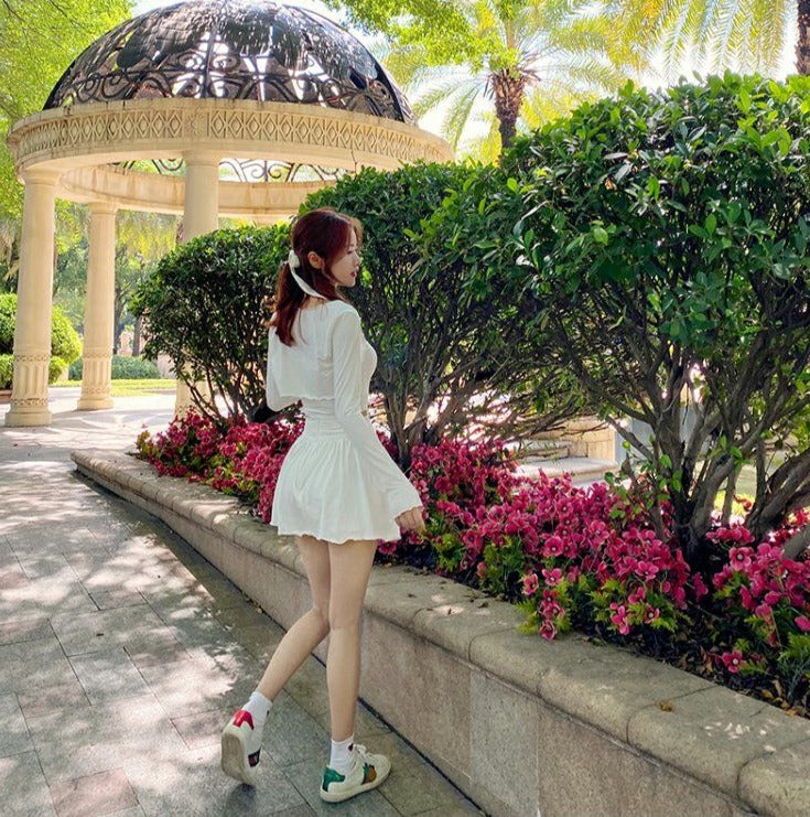 Irregular Layered Tie Mini Skort
