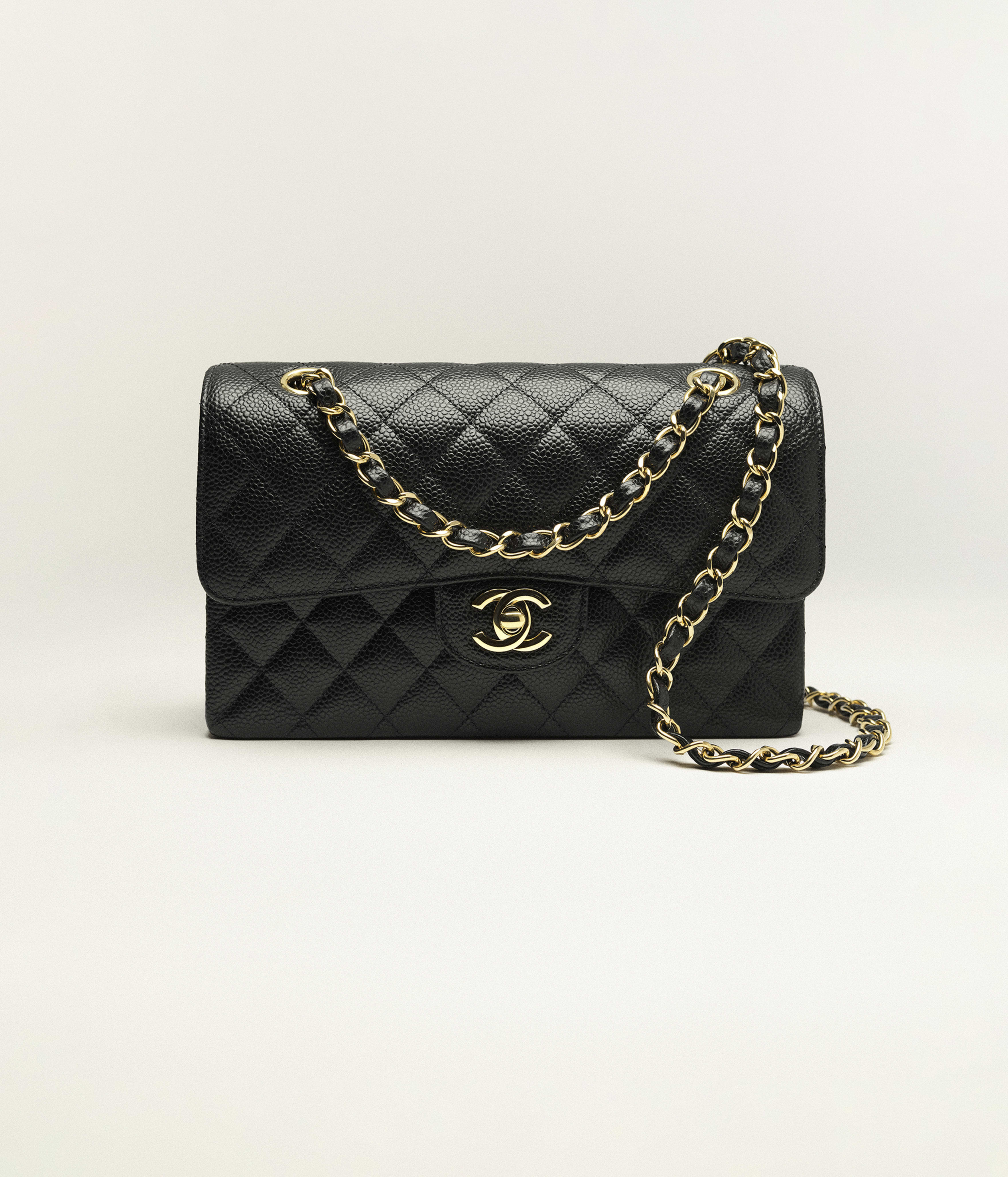 Chanel Small Classic Bag Grained Calfskin & Gold-Tone Metal Black A01113-Y01864-C3906