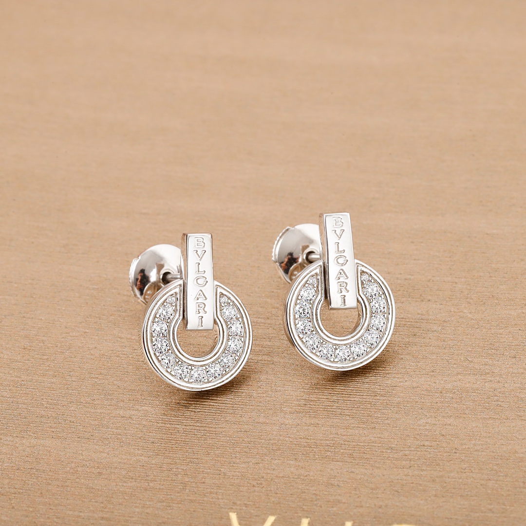 Bulgari hoop diamond earrings