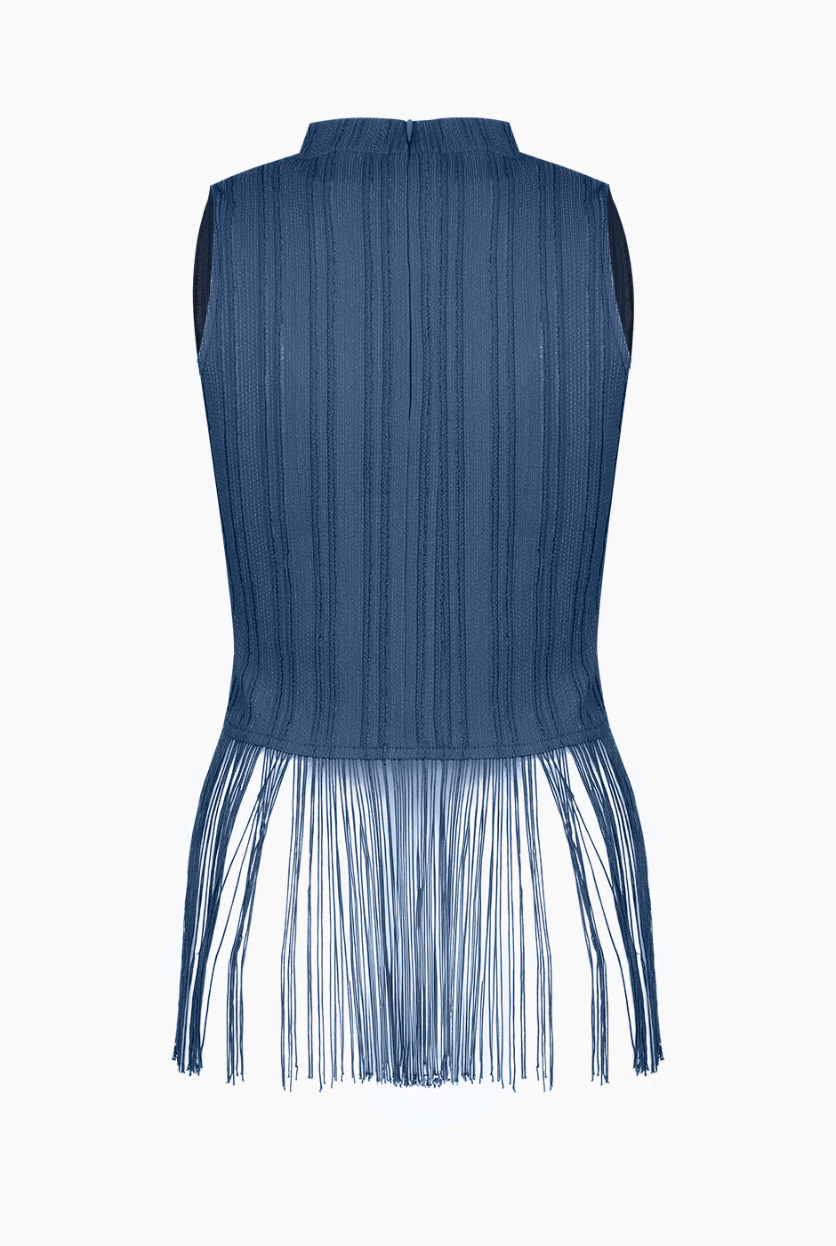 Blusa con flecos color azul