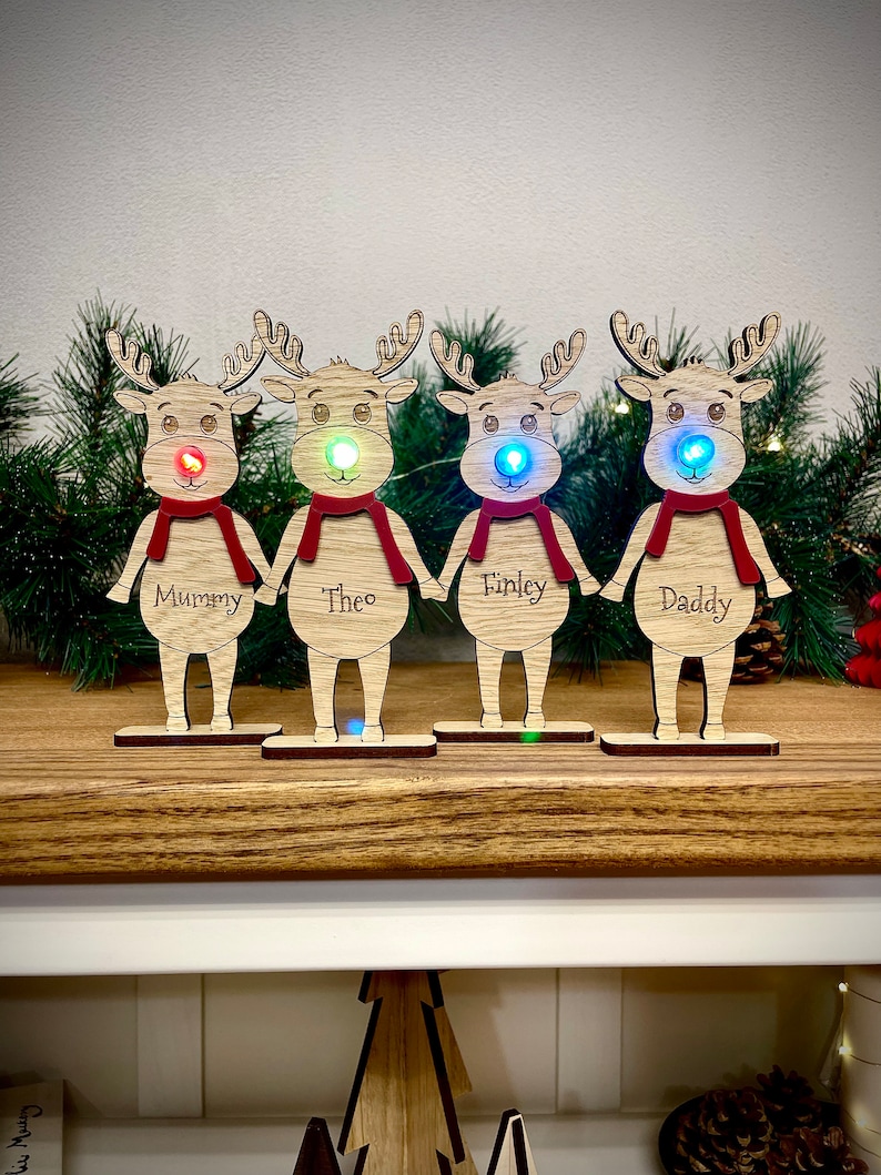 Christmas specials✨Christmas Personalised Rudolph with Coloured Nose Light🔥Buy 2 Free Shipping