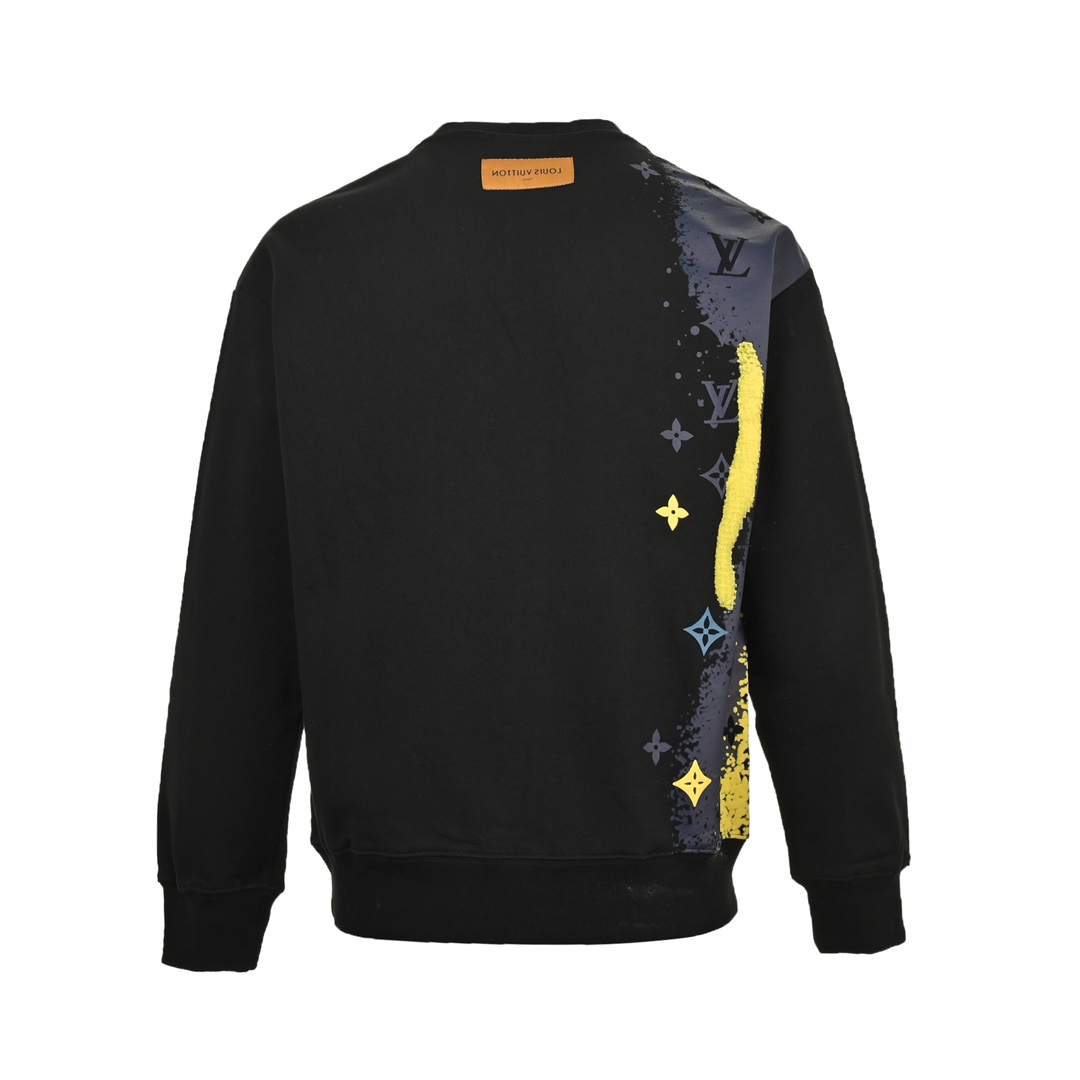 Louis Vuitton 24Fw Ink Splash Monochrome Print Crewneck Sweatshirt