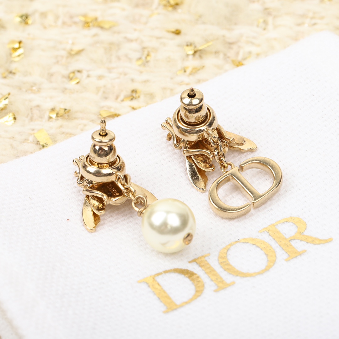 Dior Bee Letter Earrings