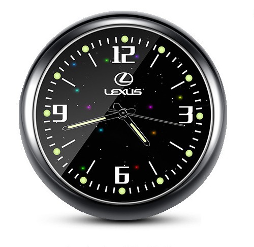 1x Luminous Diamond Quartz Analog Watch Stick On Car Clock Accessories Black