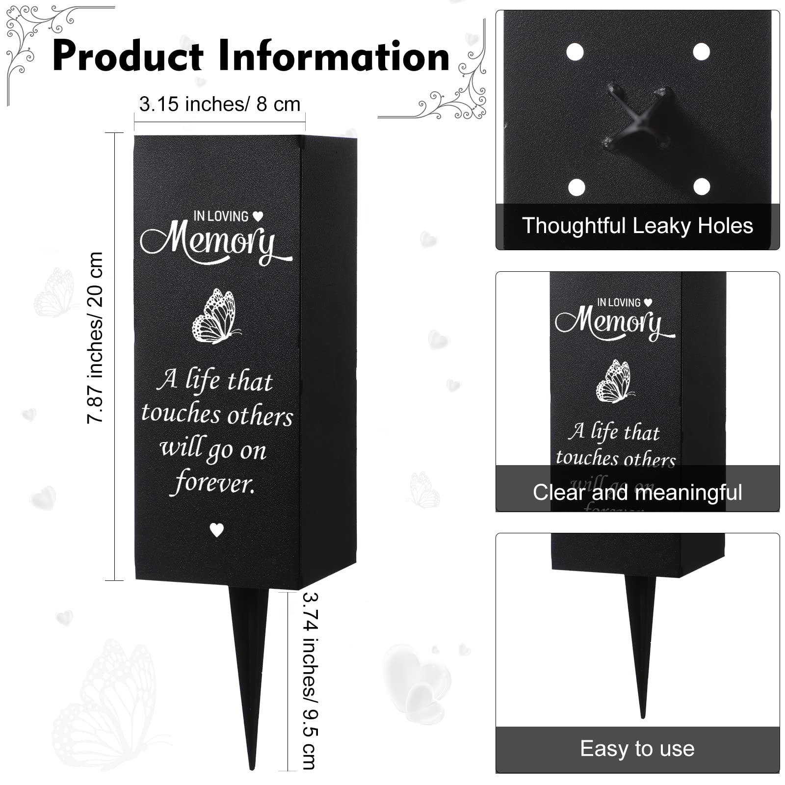 Paradise Metal Memorial Vase