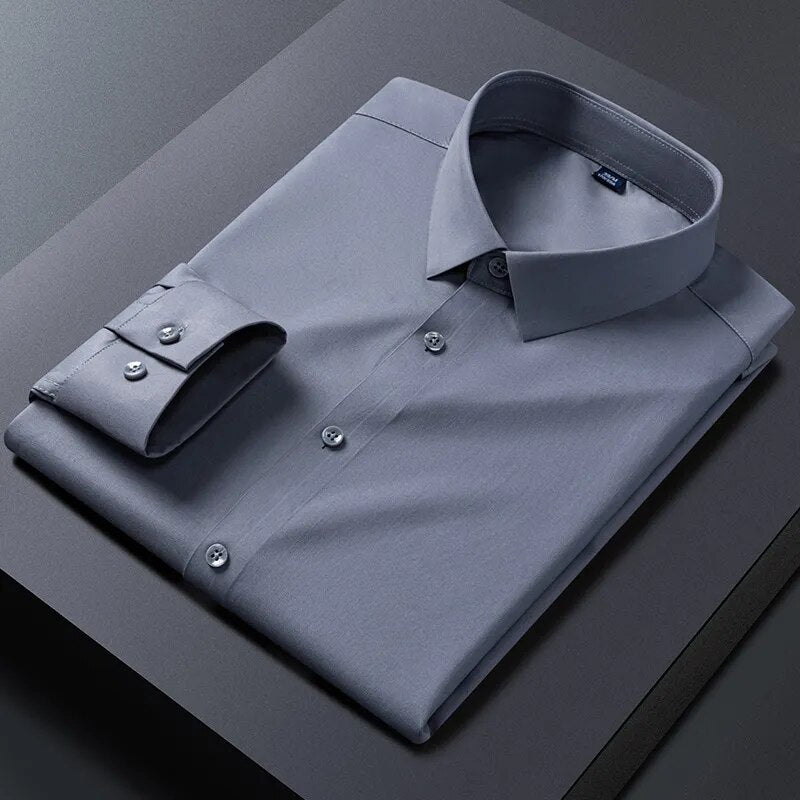 Stretchable Long Sleeve Button-up